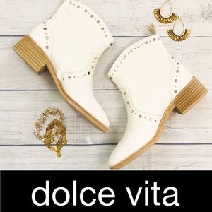 NEW Dolce Vita Tobin White Studded Bootie